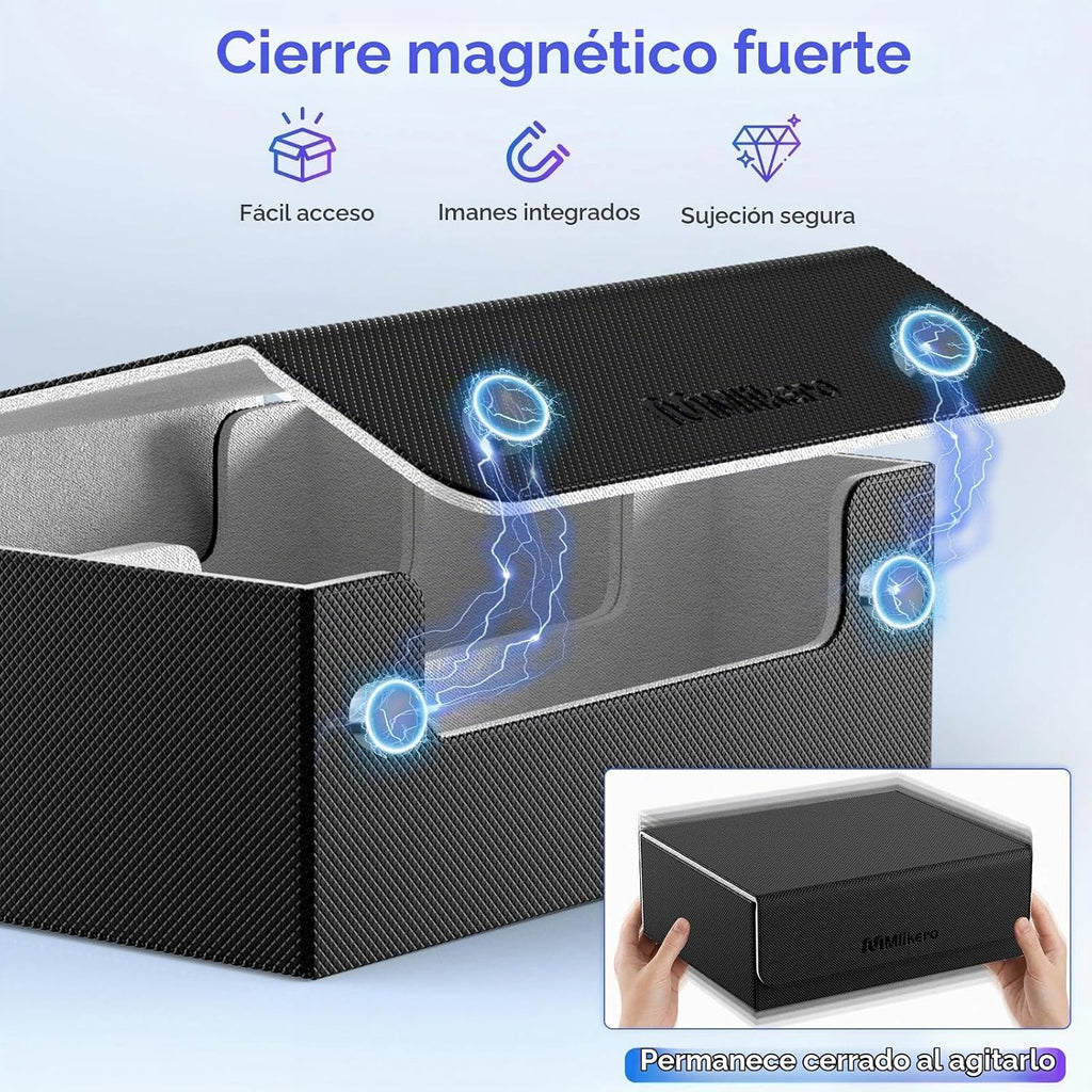 Mlikero Caja de almacenamiento de tarjetas coleccionables, almacenamiento de tarjetas a granel para más de 1800 tarjetas con funda, organizador de tarjetas de cierre magnético de piel sintética con 10