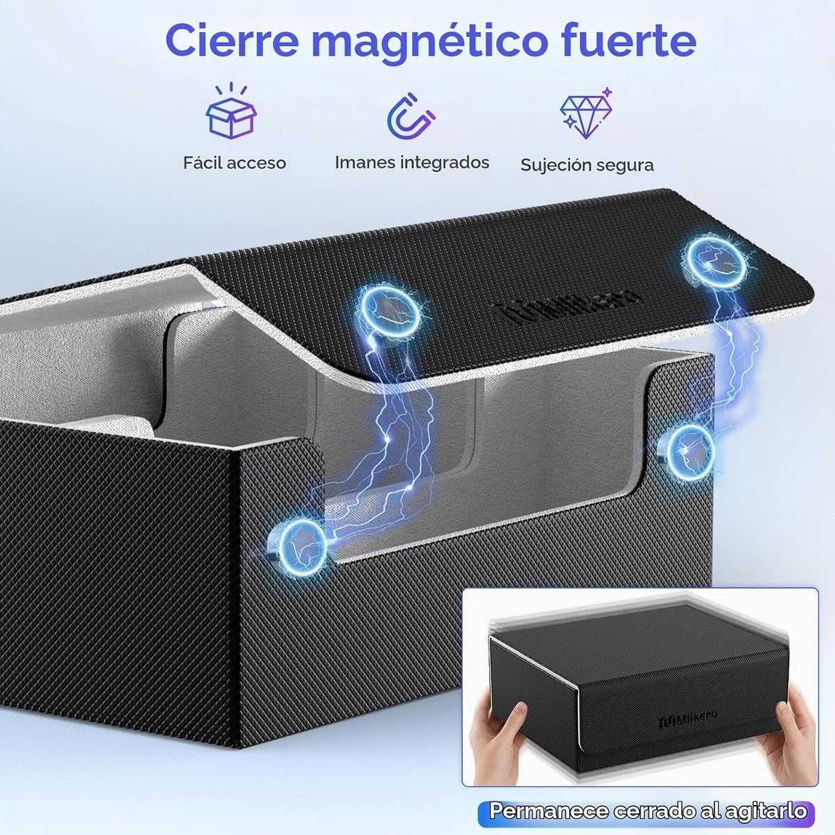 Mlikero Caja de almacenamiento de tarjetas coleccionables, almacenamiento de tarjetas a granel para más de 1800 tarjetas con funda, organizador de tarjetas de cierre magnético de piel sintética con 10