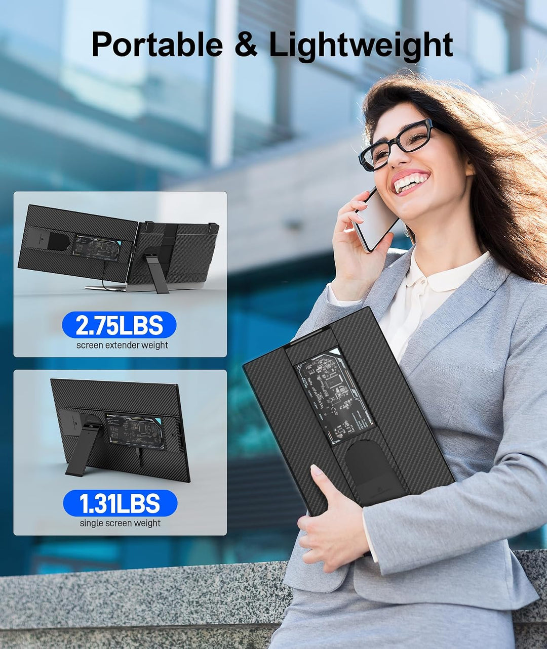 ZUMWALT - Extensor de pantalla para portátil de 15,6 pulgadas, exte...