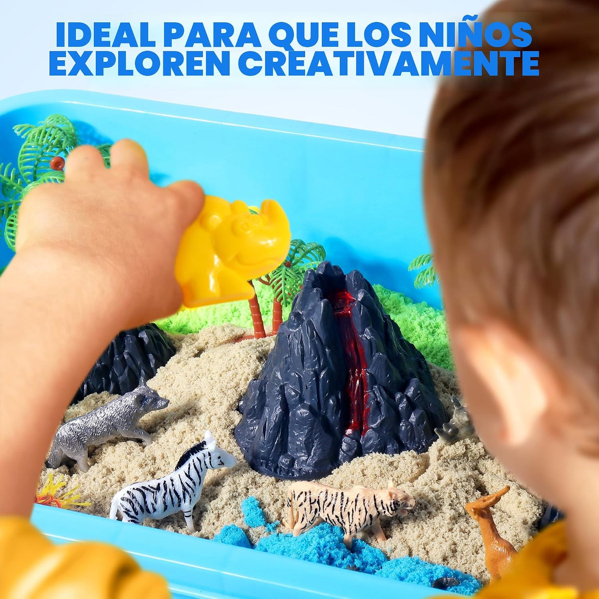 Billeeit Juguete de arena sensorial animal