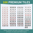 Juego de mahjong americano prémium con bolsa de transporte duradera verde, 166 azulejos blancos, incluye fichas y dados, juego de azulejos Mahjong portátil de viaje completo