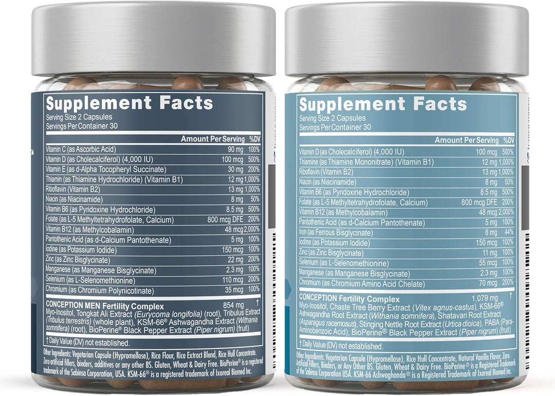 Conception Fertility for Her & Him Paquete - Combo de suplementos d...