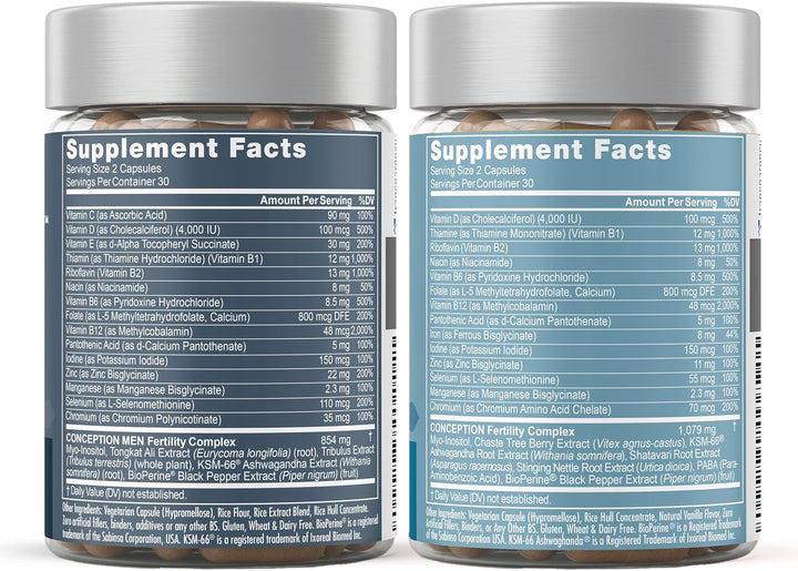 Conception Fertility for Her & Him Paquete - Combo de suplementos d...