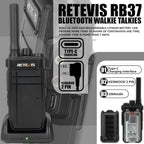 Retevis RB37 - Walkie Talkies Bluetooth para adultos, radio bidireccional con auricular, VOX, 2000 mAh, tipo C, Walkie Talkies inalámbricos (paquete de 1)