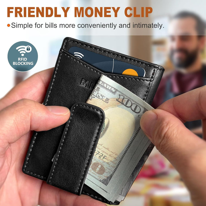 miyozi Billetera Airtag para hombre, con clip para dinero, caja de...