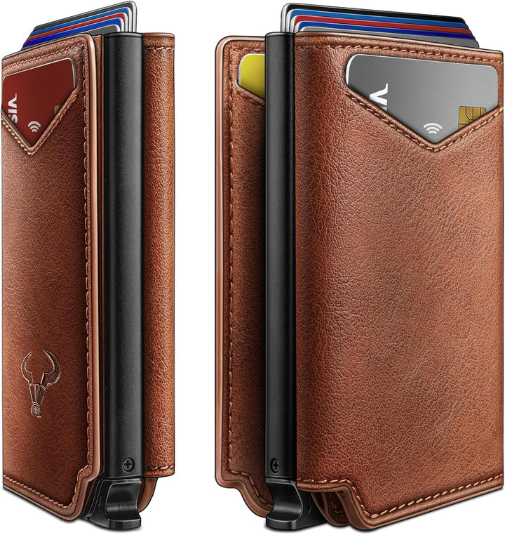 BULLIANT Cartera para Hombre Cartera de Cuero Portadores de Tarjeta...