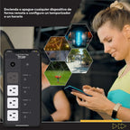 Regleta de Alimentación Inteligente para Exteriores de Servicio Pesado, Enchufe WiFi con Toma Resistente al Agua, Cable de Extensión de Alimentación Eléctrica, Interruptor de Salida y Temporizador