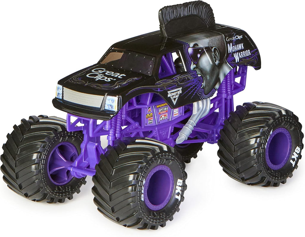 Monster Jam, Camión monstruo oficial Mohawk Warrior, vehículo fundido a presión de coleccionista, escala 1:24, juguetes para niños a partir de 3 años