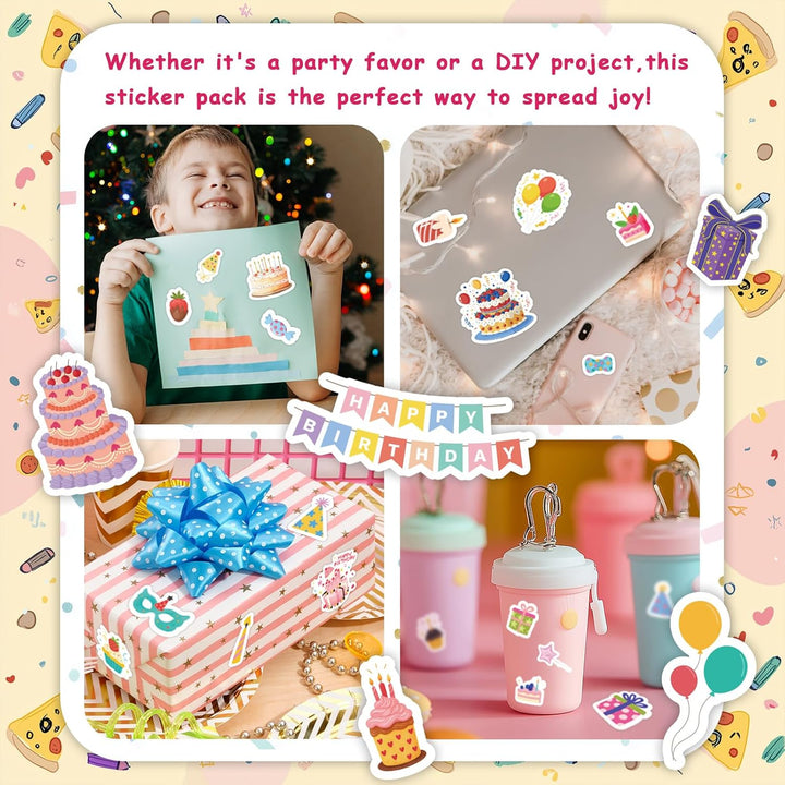 300 calcomanías de feliz cumpleaños calcomanías de