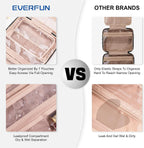 Everfun - Neceser colgante de viaje para mujer, compartimentos húmedos y