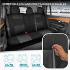BDK PolyPro - Juego completo de fundas de asiento de automóvil en carbón sobre negro, banco dividido delantero y trasero para automóviles, juego de fundas fáciles de instalar, accesorios para