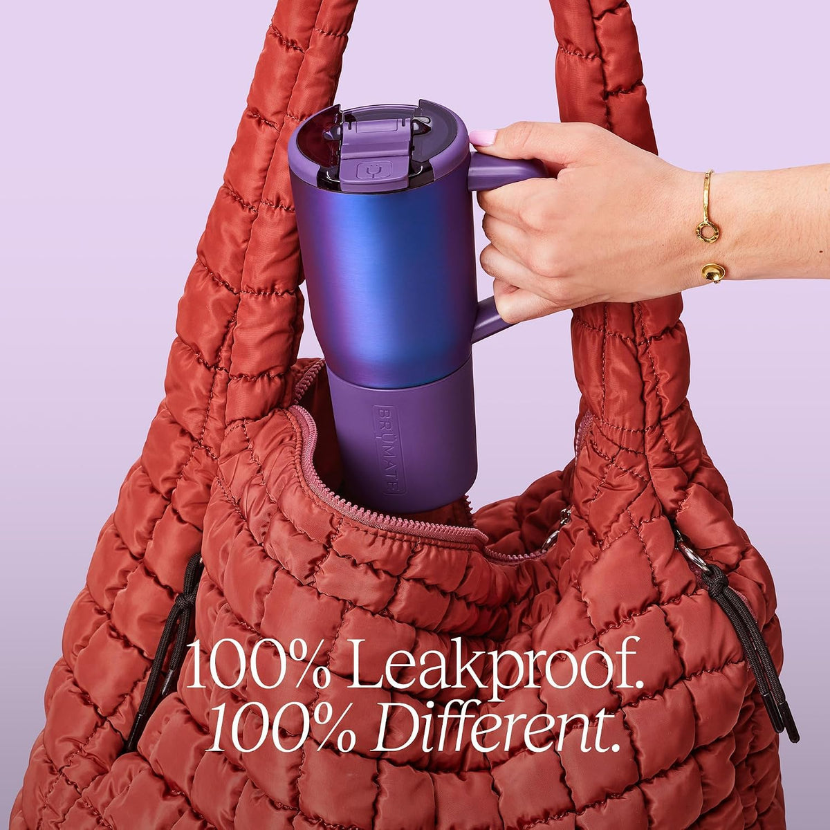 BrüMate Müv - Taza de café aislada 100% a prueba de fugas de 25 onzas con asa y tapa - Taza de café de viaje de acero inoxidable - Taza de café de doble pared (Dune)