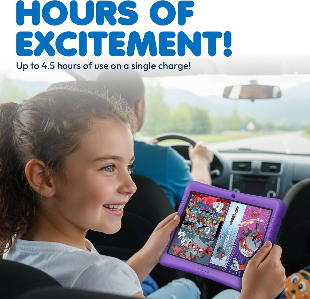 Contixo Paquete de tableta y reloj inteligente para niños de 10 pulgadas, Epic & Lingokids, tableta Android de aprendizaje para niños, 32 GB, reloj educativo con juegos, cámara, reproductor de música, alarma, papel tapiz personalizable, morado