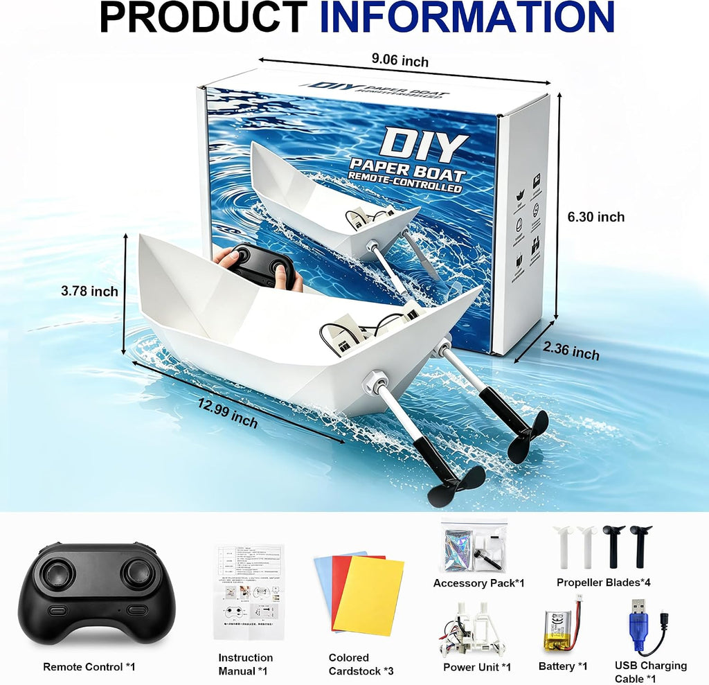 Kit de barco de papel RC DIY para aficionados, navegantes y