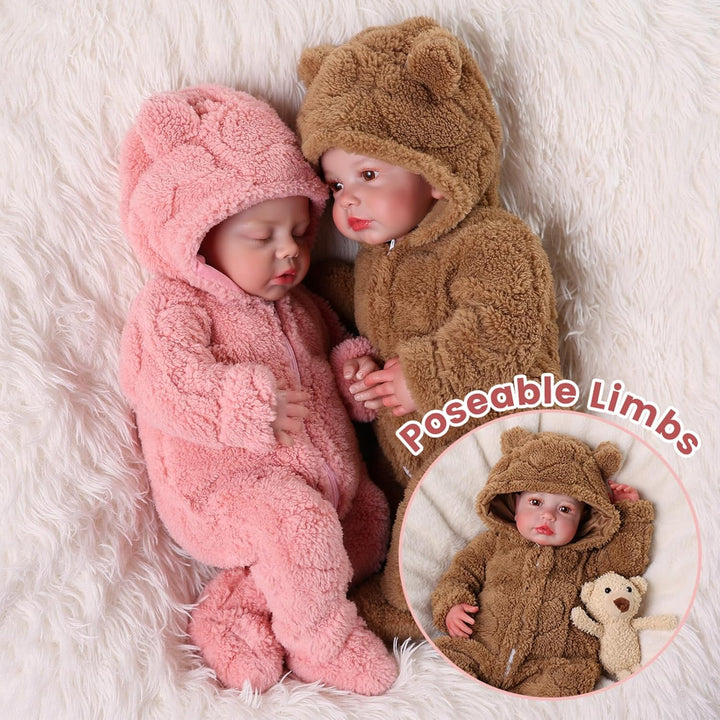 BABESIDE Muñecas de bebé Reborn gemelas, muñecas de bebé recién nac...