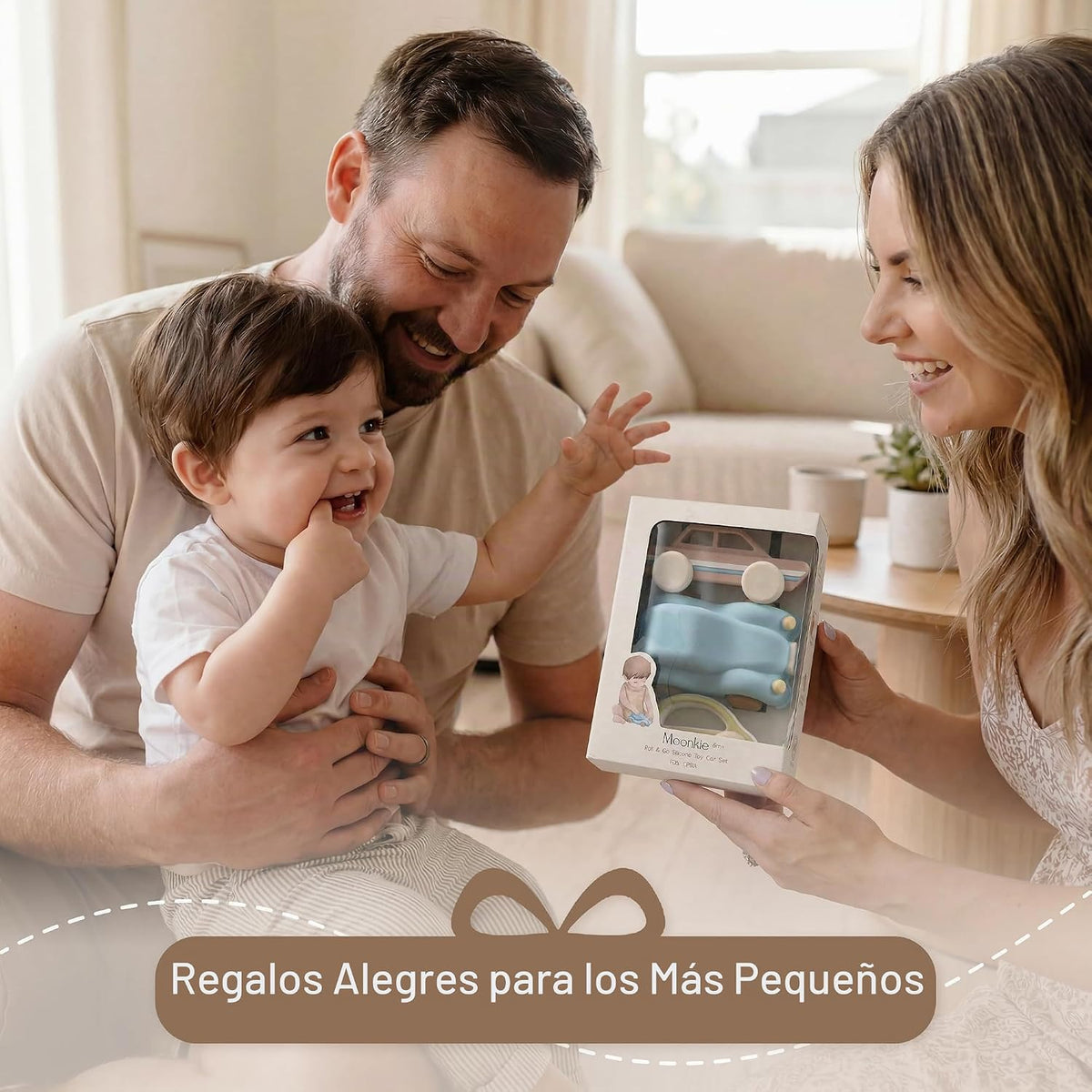 Moonkie - Autos de juguete de silicona de grado alimenticio para bebés y niños pequeños, juguetes para bebés de 6 a 12 meses, juguetes para bebés de diseño hueco, regalos de cumpleaños para niños y