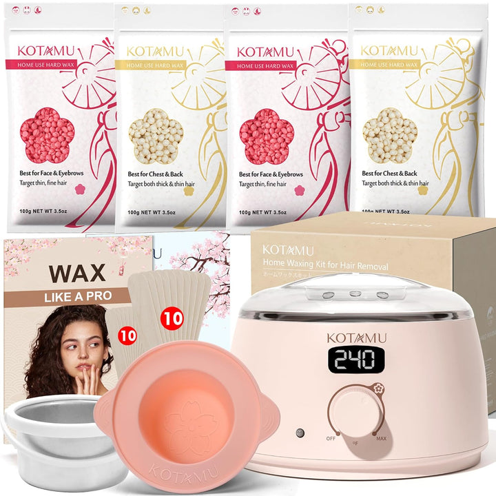 KOTAMU Kit de Cera Digital Rosa para Depilación para Mujeres y Homb...
