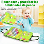 Juguetes Montessori de tablero ocupado, regalos de cumpleaños para niños y niñas, juguete de viaje sensorial para autismo, tablero de libros ocupados para actividades educativas, juguetes de aprendizaje de habilidades motoras finas, color verde