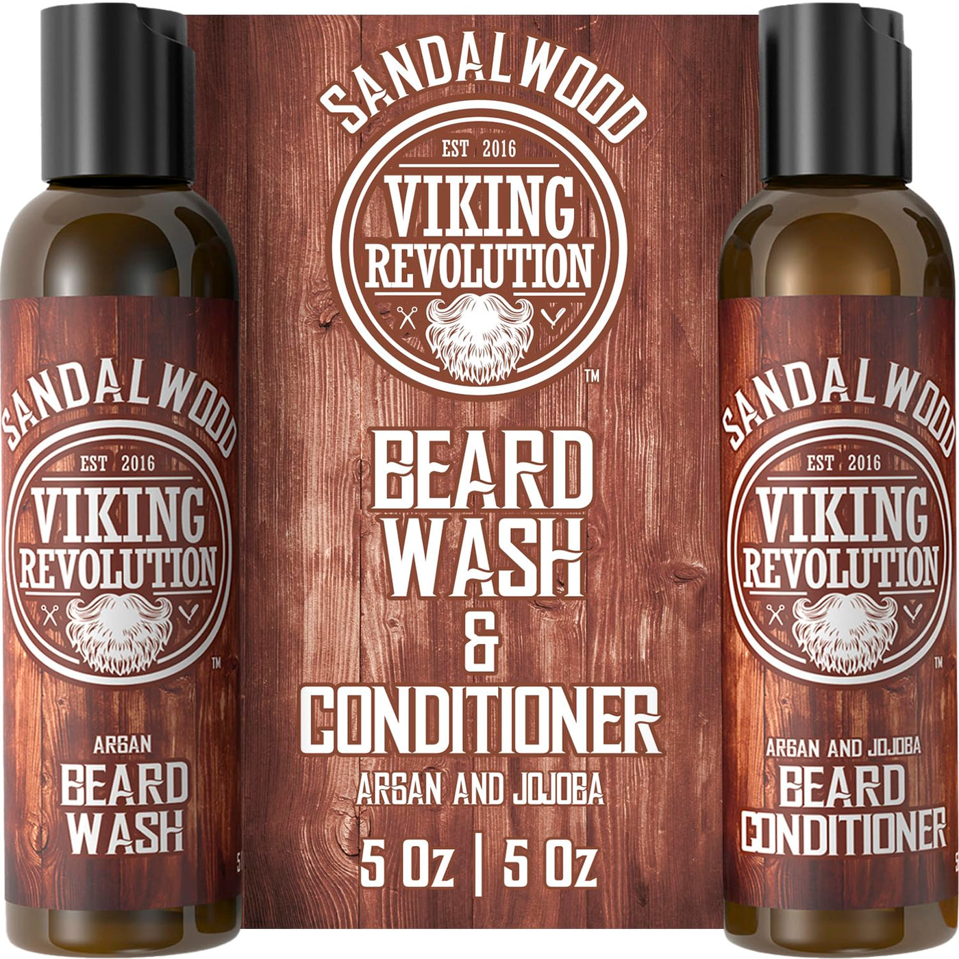 Viking Revolution Juego de acondicionador para barba y lavado de ba...