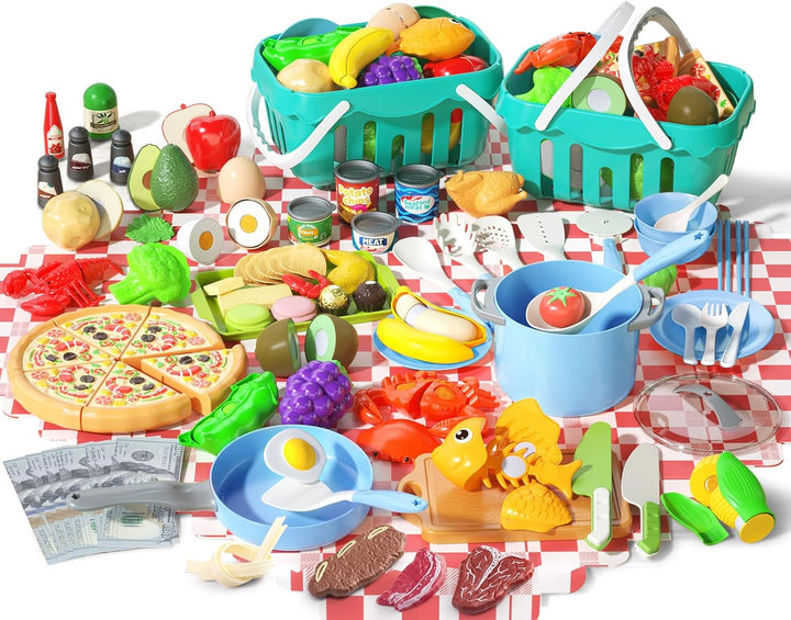 Juego de cocina de 150 piezas, accesorios de cocina para niños pequ...