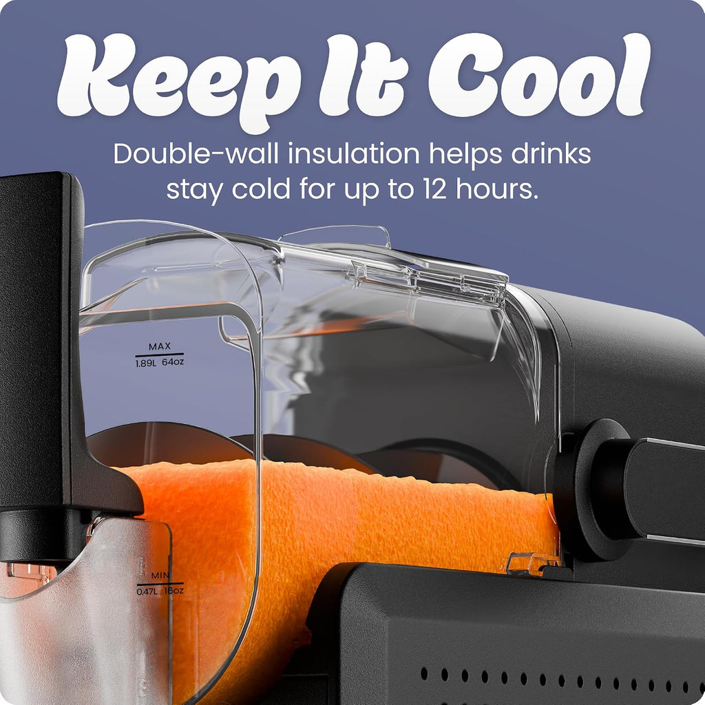 Iceman by Chefman Slush-Ease MAX - Máquina para granizar de 90 onzas, capacidad líquida de 64 onzas, máquina para preparar bebidas congeladas y máquina de granizado con 5 ajustes preestablecidos y pantalla LED, perfecta para margaritas congeladas