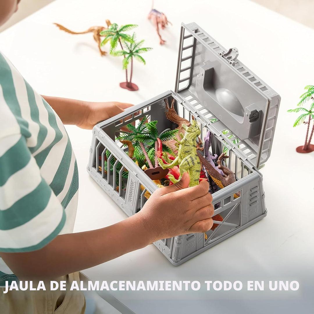 JOYIN Juguetes de dinosaurio con tapete de juego de actividades y j...