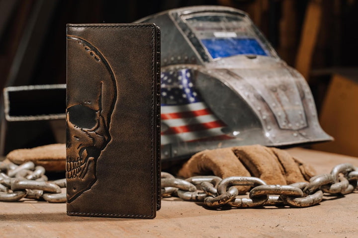 House of Jack Co. Cartera larga para hombre | Cuero de grano comple...