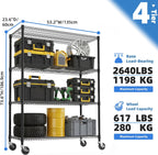 M MZG Estantes de almacenamiento de 4 niveles con carga de 2640 libras, estantes de metal de alambre de metal para almacenamiento, estantes ajustables de garaje para despensa, cocina, garaje, color