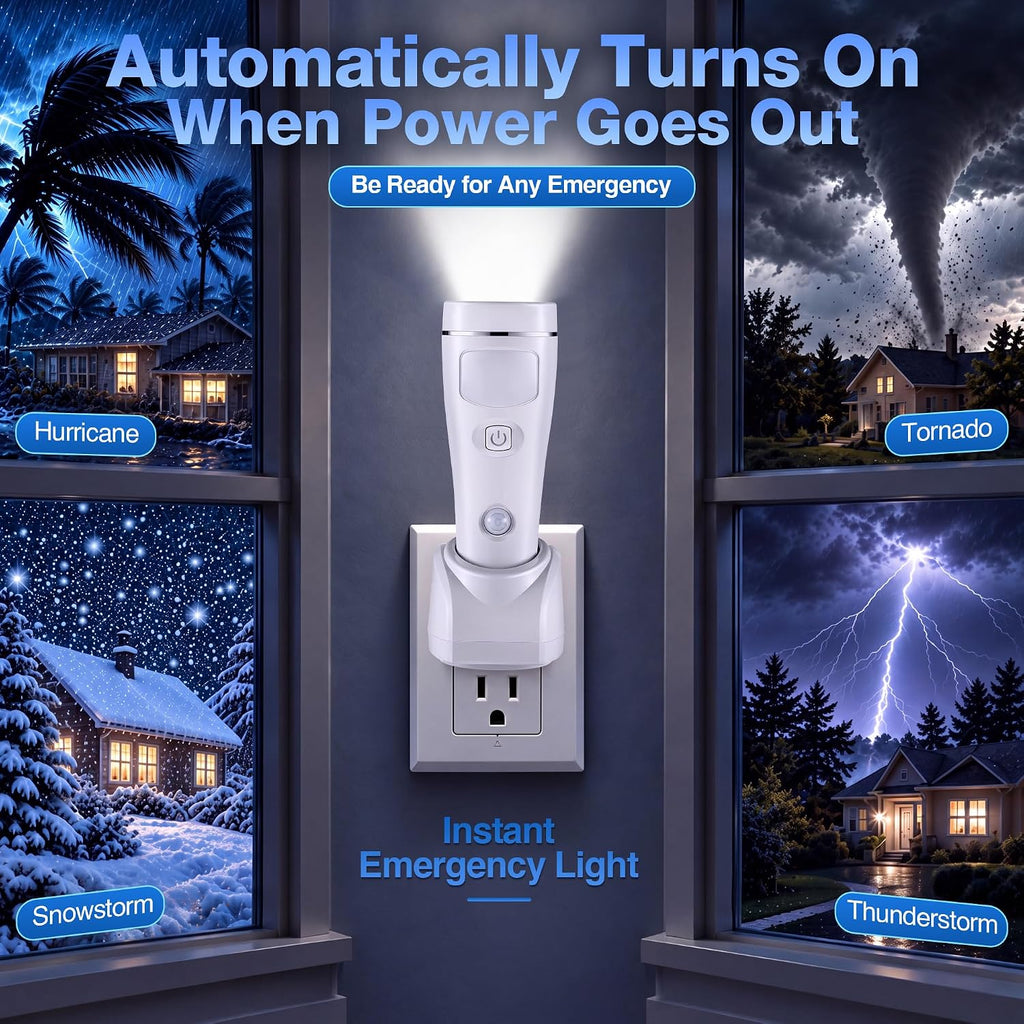 Enhon - Paquete de 9 luces LED de emergencia 4 en 1 para fallos de energía
