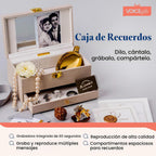 Caja de memoria, caja de memoria grabable con módulo de grabadora de voz extraíble, caja de recuerdo decorativa para fotos y joyas, graba y vuelve a grabar mensajes personales de 60 segundos