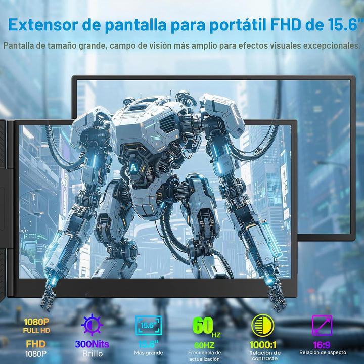 Screnex Extensor de pantalla para laptop de 15.6 pulgadas, ultrafin...