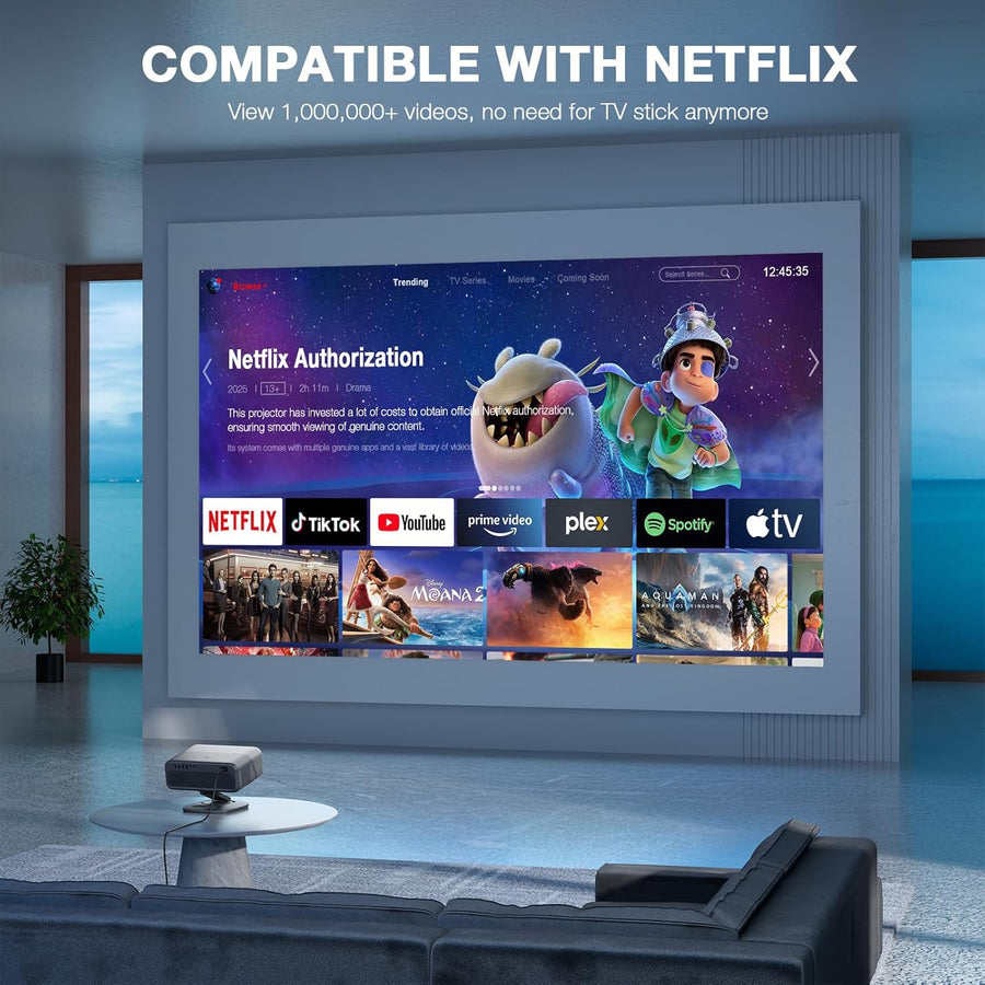 [Aplicación con licencia oficial y 2500 ANSI] Proyector 4K con WiFi...