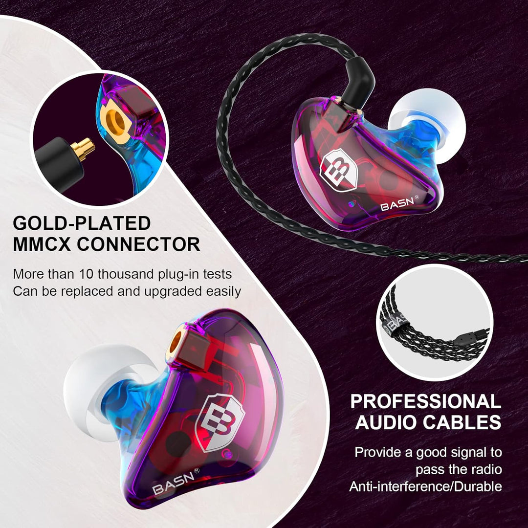 BASN Auriculares profesionales intrauditivos con monitor para canta...