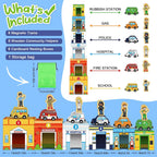 Aizweb - Juego de vehículos magnéticos de madera apilables