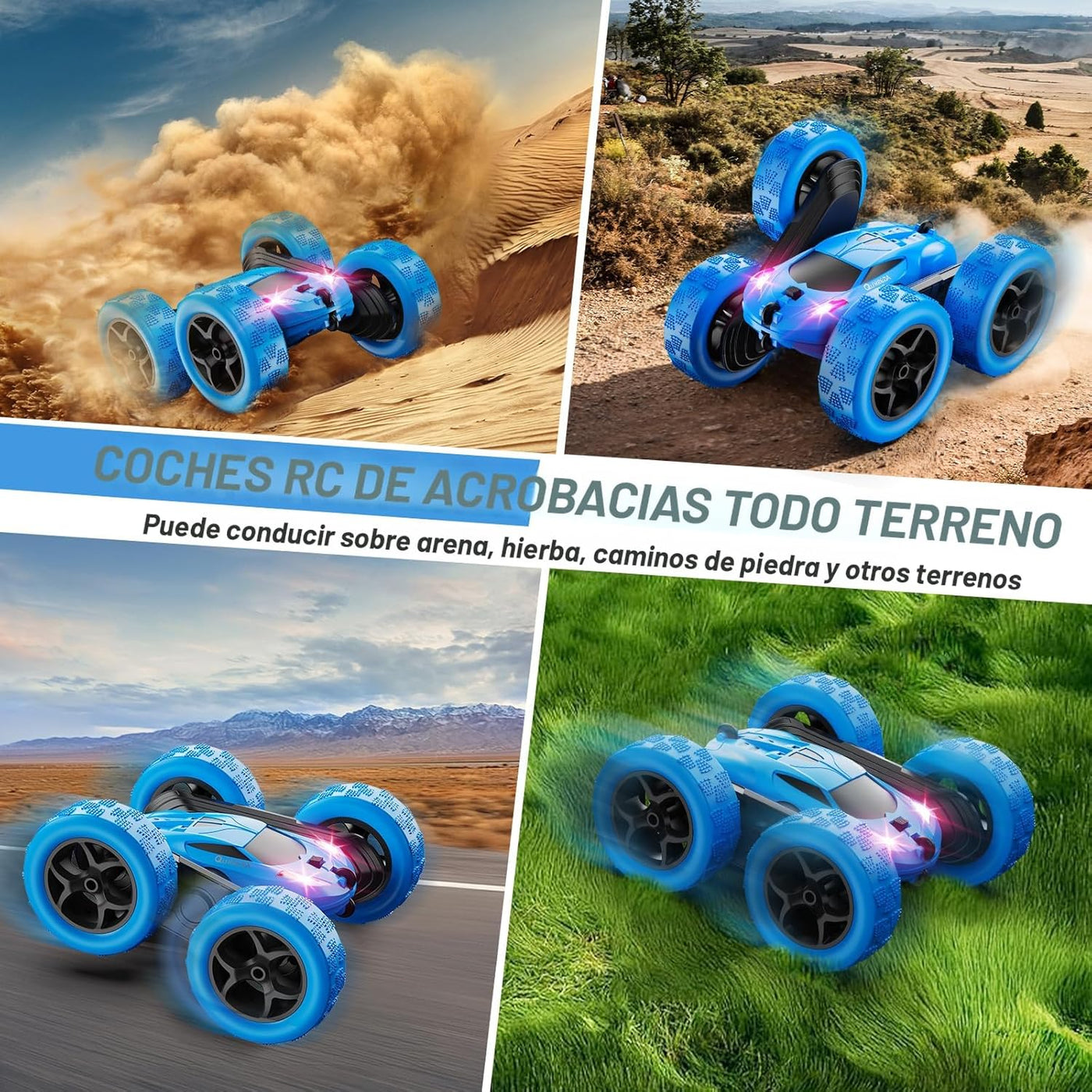 QUNREDA Coche de control remoto, juguetes de autos RC para niños de...