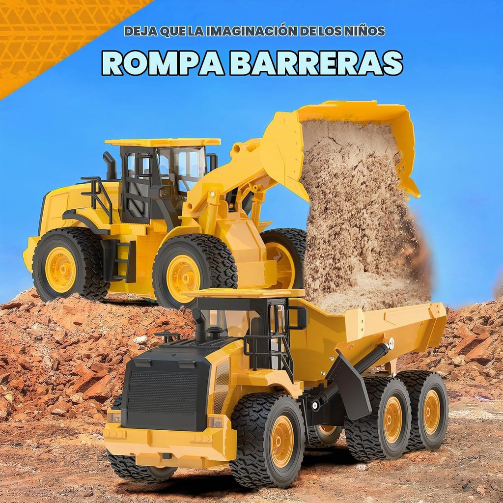 KIDDITOY Juguete de camión volquete RC de 15.4 pulgadas, poderosos