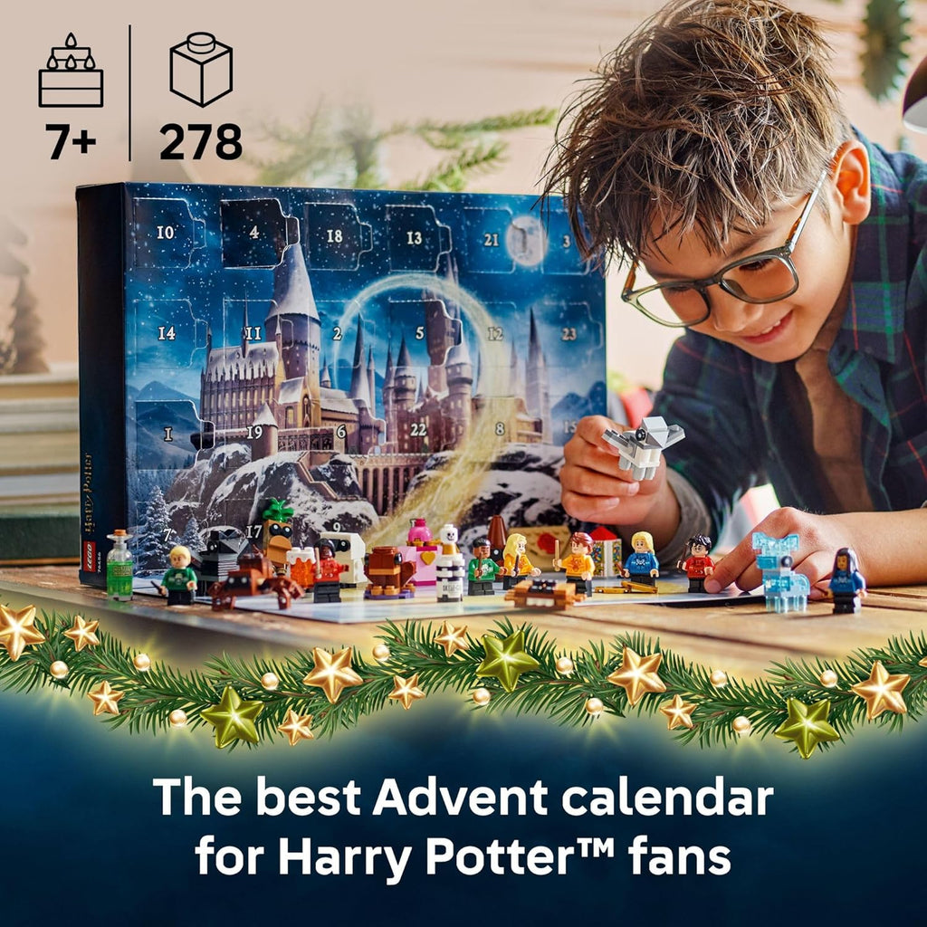Lego Calendario de Adviento de Harry Potter 2025 juguete para niños, cuenta regresiva de vacaciones para niños y niñas, 7+ - 24 sorpresas construibles, incluyendo minifiguras de Harry, Draco y Luna, idea de regalo para niños para Navidad - 76456