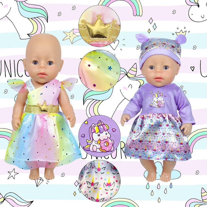 12 juegos de ropa y accesorios para muñecas bebé de 14-16 pulgadas,...