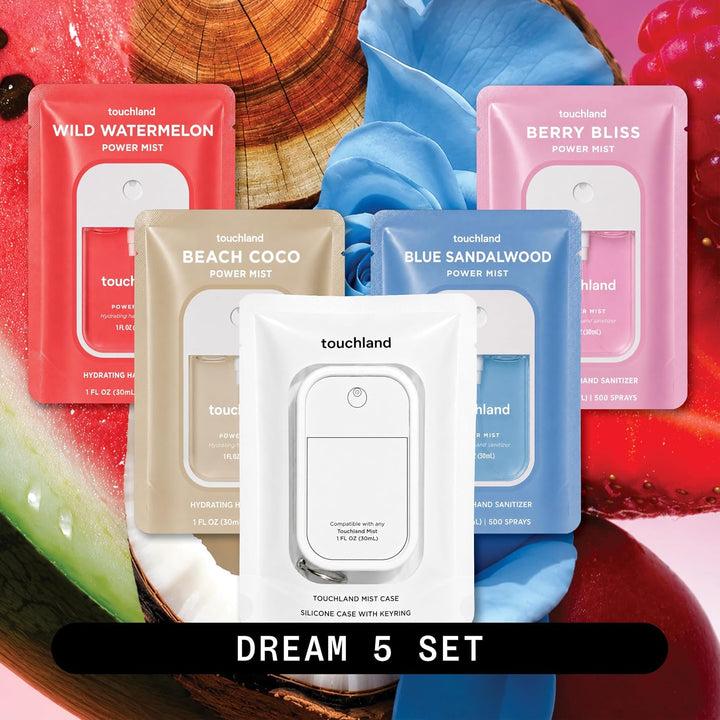 Touchland Spray Desinfectante Hidratante para Manos, DREAM 5 Set (S...