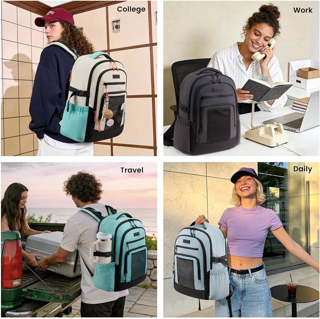 LOVEVOOK Mochila para laptop para mujer con portavasos grande, bols...