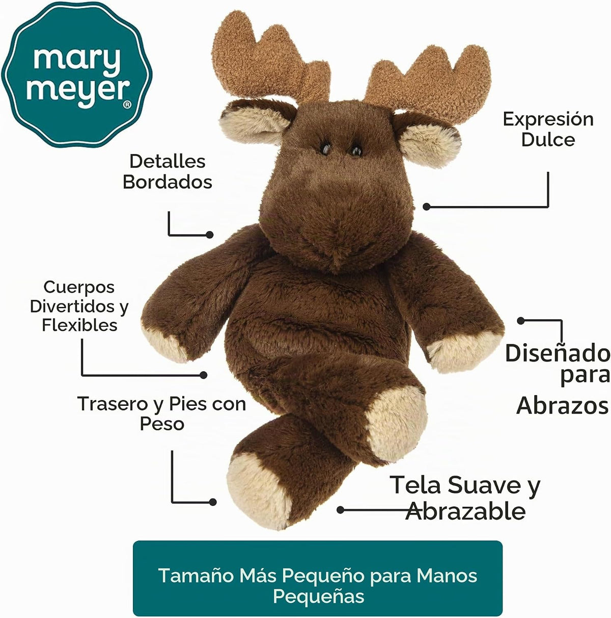 Mary Meyer Marshmallow Junior Moose - Juguete suave, 9 pulgadas
