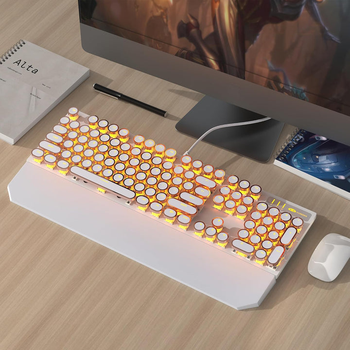 MageGee - Teclado mecánico para juegos estilo máquina de escribir r...