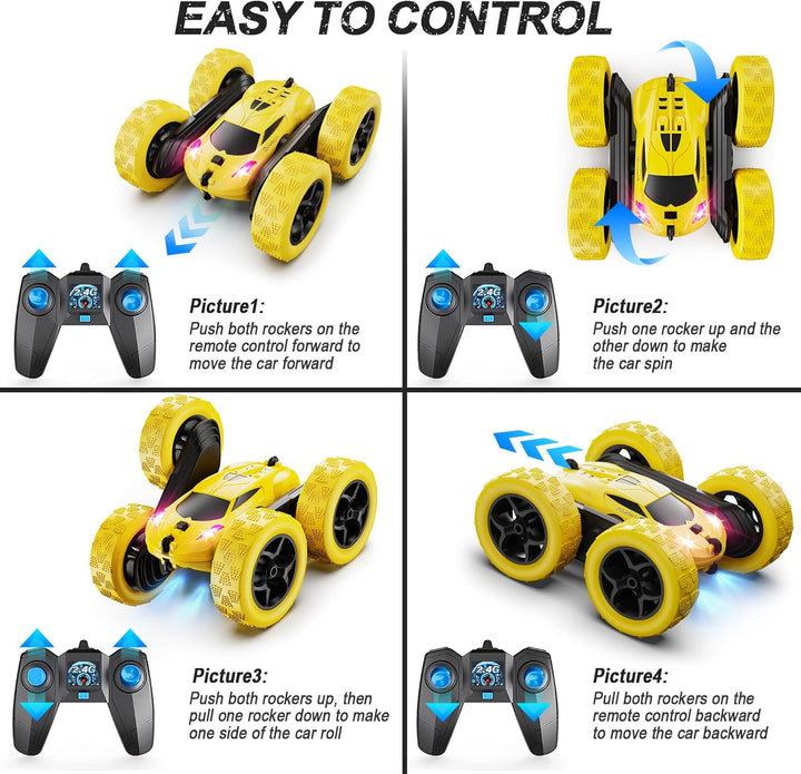QUNREDA Coche de control remoto, juguetes de automóvil RC para niño...