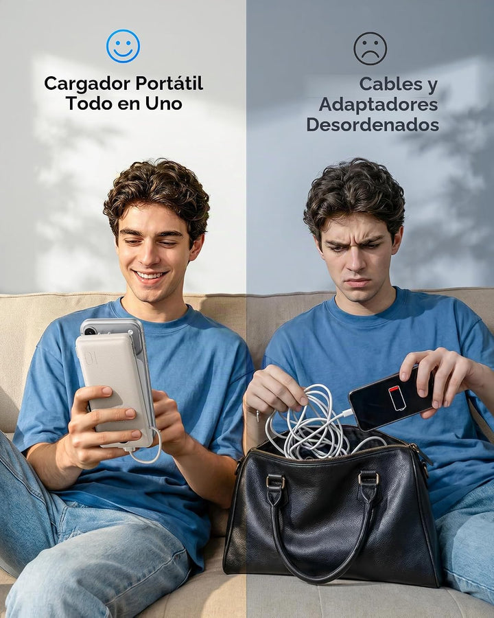 VEGER Cargador Portátil con Enchufe de CA Integrado y Cables, Todo...
