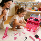 Juguetes de peluquería para niñas de 3 a 8 años, juego de peluquería de peluquería, accesorios de maquillaje con luces y sonidos interactivos, juguetes educativos de vestir, regalos de cumpleaños para niños de 3, 4, 5, 6, 7, 8 años