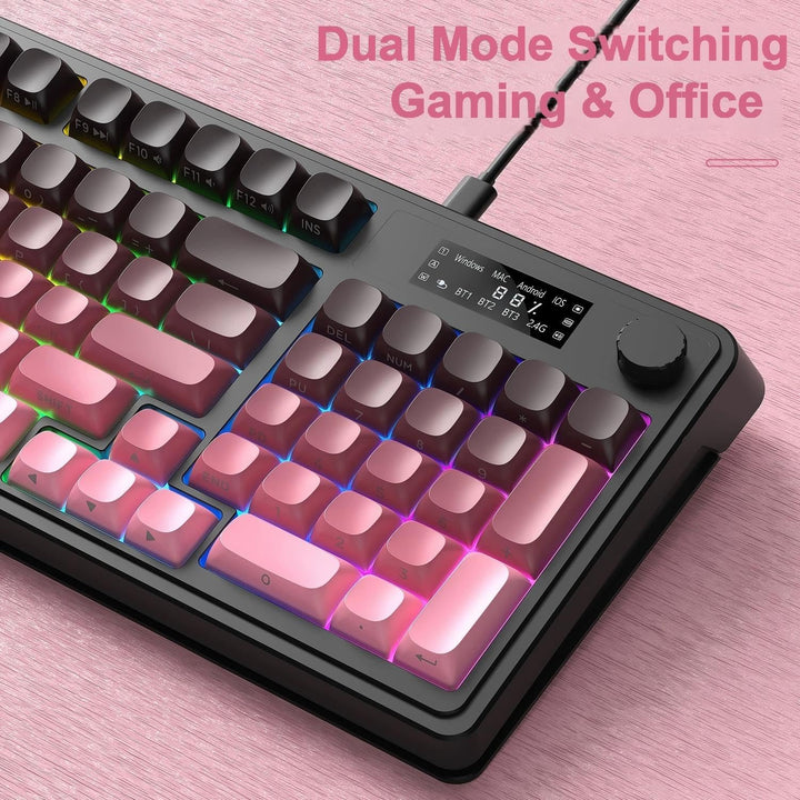Teclado AULA S99 Pro, teclados inalámbricos con botón multimedia, r...