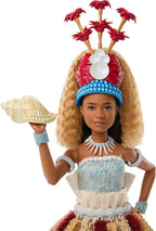 ​Mattel Disney Collector Moana - Muñeca coleccionable de moda con aspecto ceremonial con accesorio de concha, para niños y coleccionistas, inspirada en la película de acción en vivo