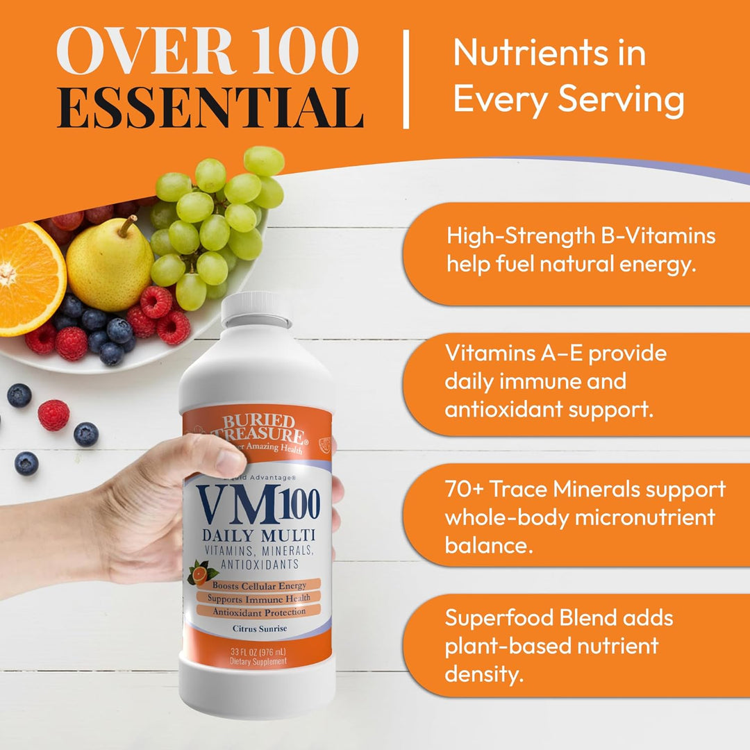 Buried Treasure VM100 Vitaminas líquidas diarias y minerales con an...
