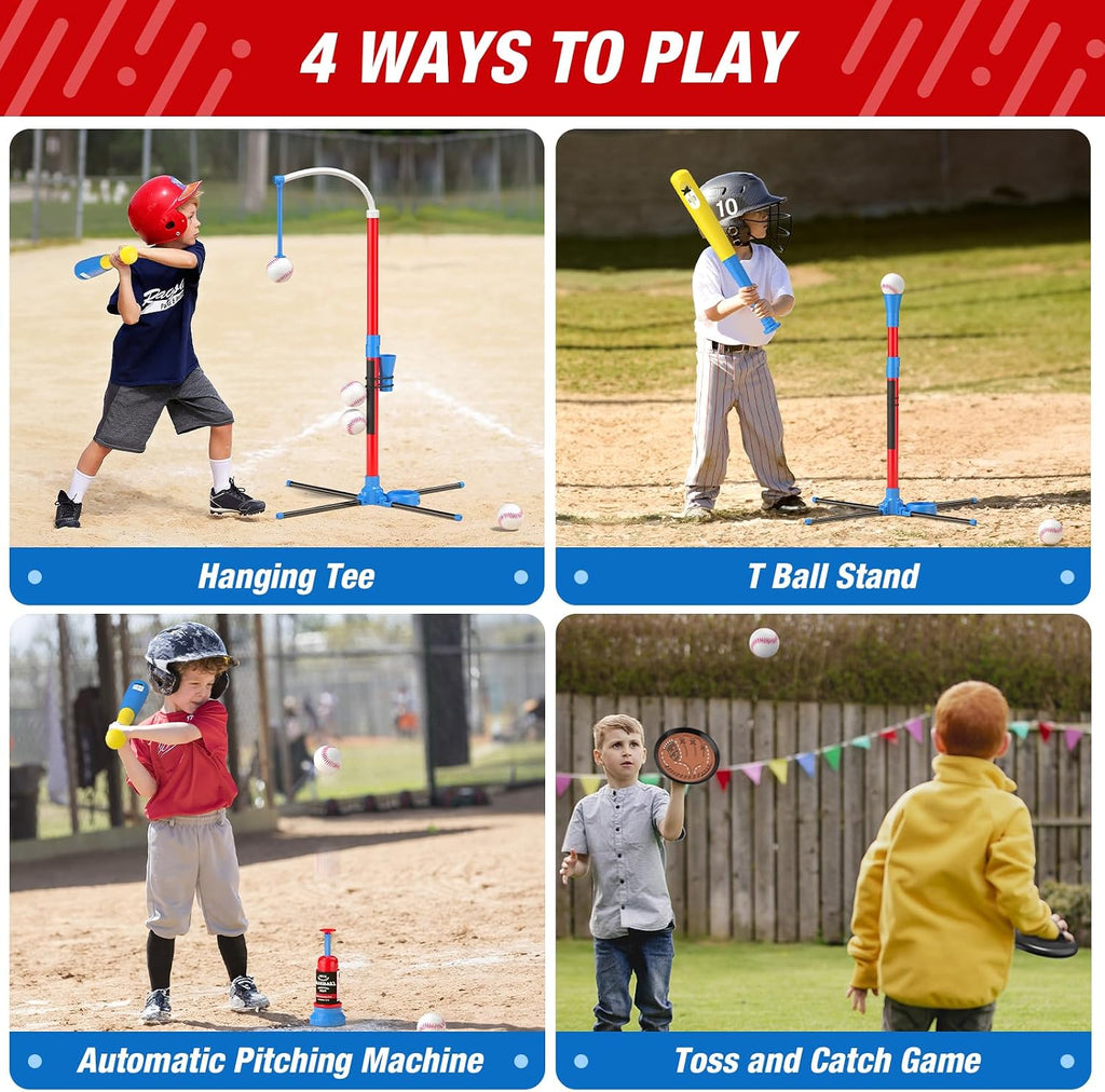 QDRAGON Juego de pelota 4 en 1 para niños de 3 a 5 años con juego de pelota