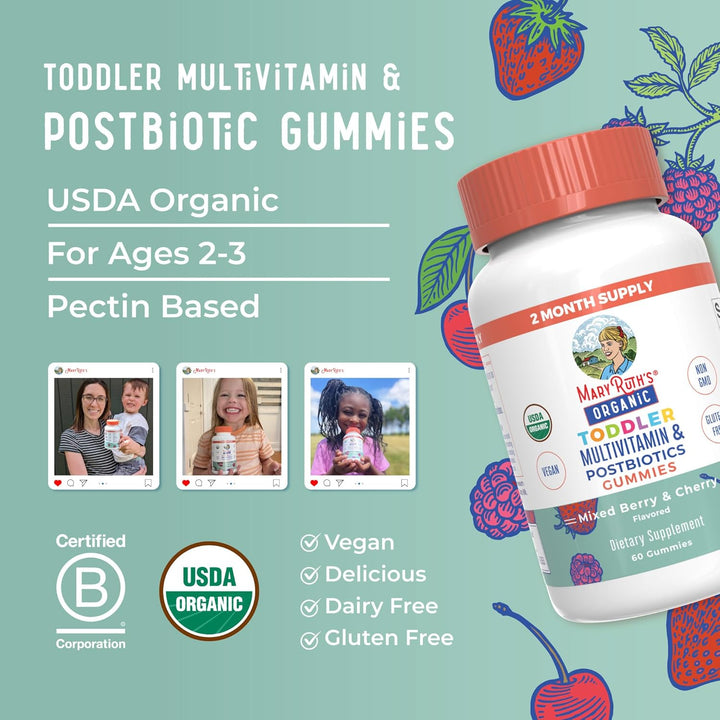 MaryRuth Organics Gomitas multivitamínicas postbióticos